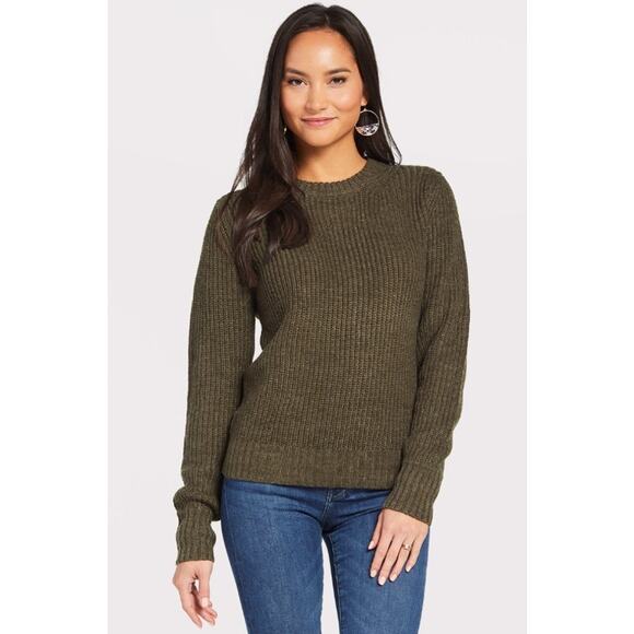 Sanctuary Open Back Ribbed Green Pullover Sweater Size Small - Picture 11 of 12